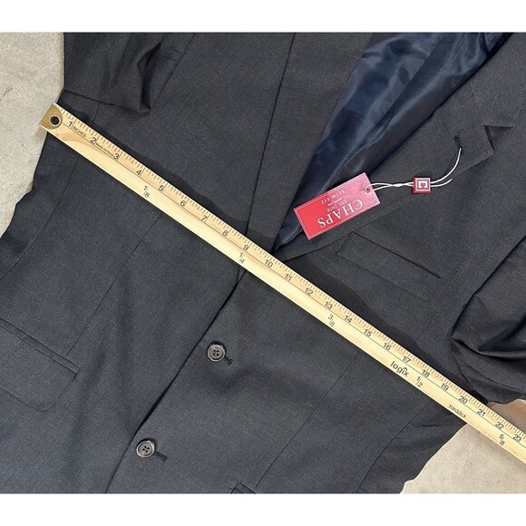 NWT CHAPS Men's Slim Fit 40R Gray Polyester Blend Blazer Sport Coat Jacket - Picture 5 of 16